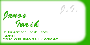 janos imrik business card